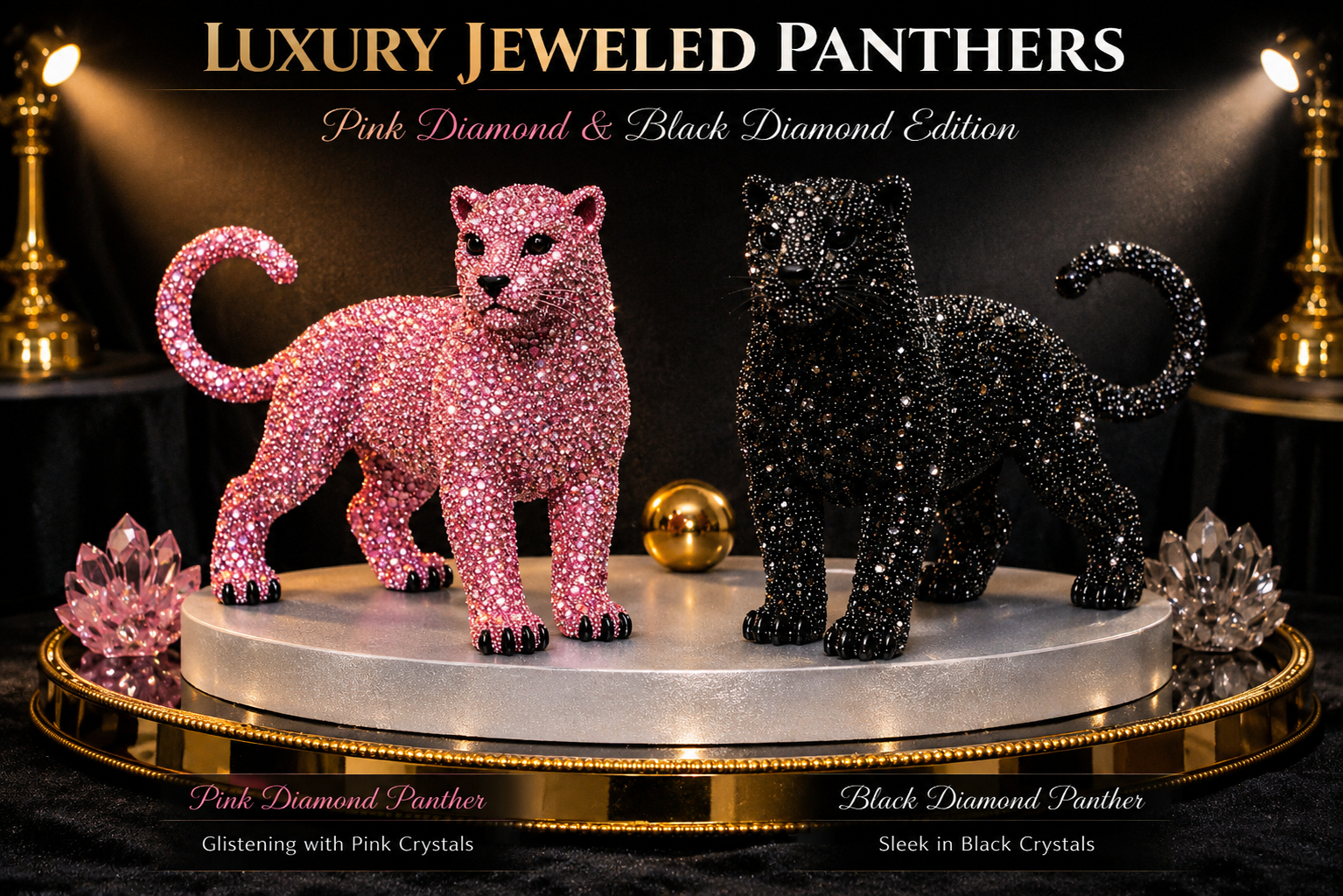 Luxury Jeweled Panthers – Collector's Duo