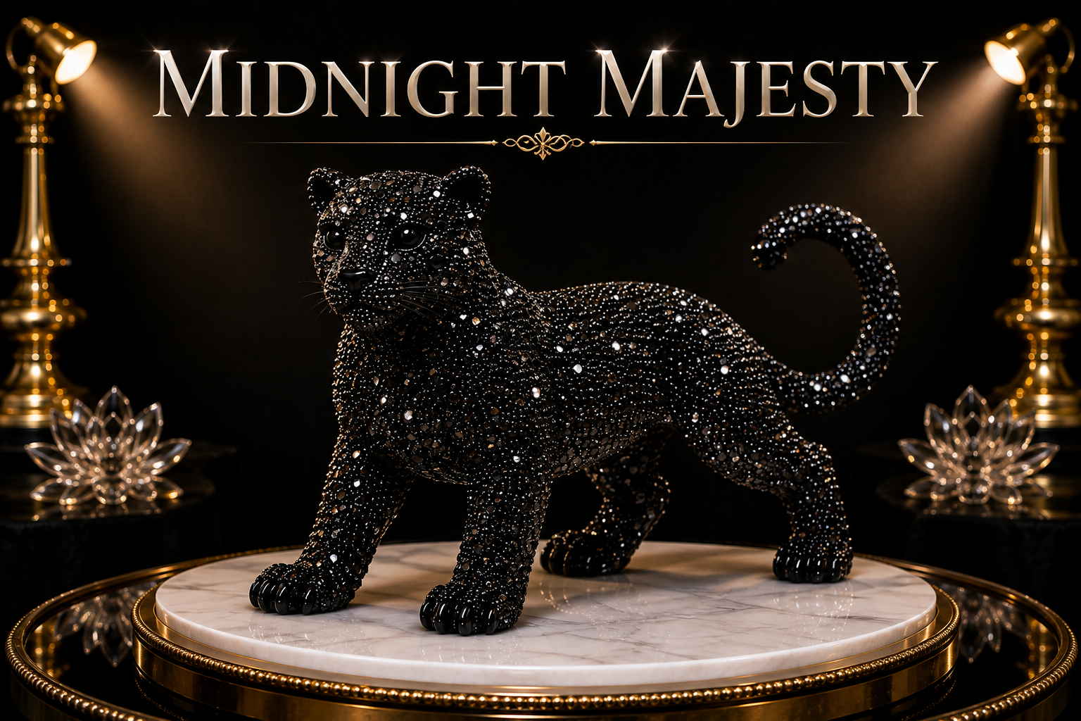 Midnight Majesty – Black Diamond Jeweled Panther